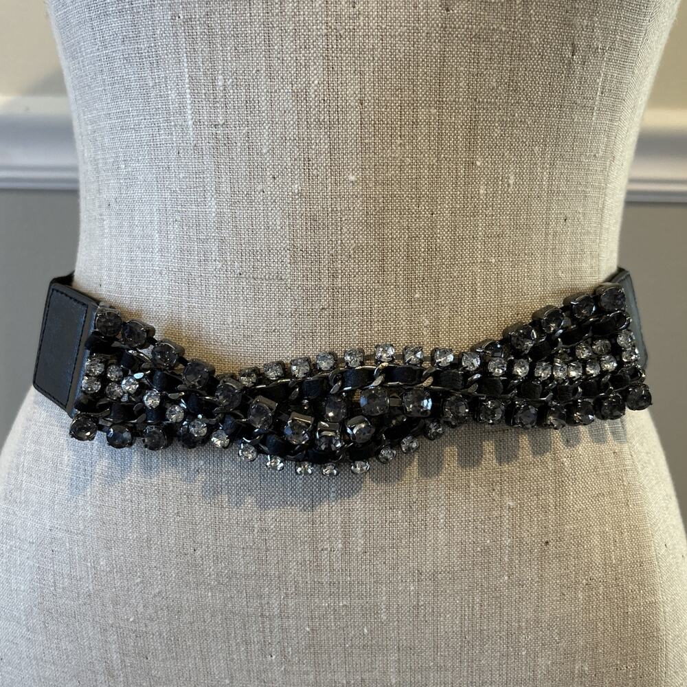 BCBGMAXAZRIA Rhinestone woven Elastic Belt One size - NWT